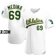 Luis Medina Men's Oakland Athletics White Authentic Home Jersey