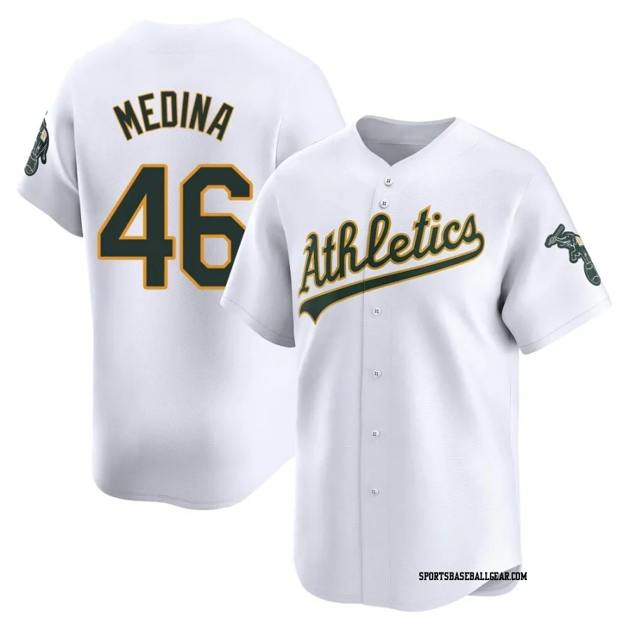 Luis Medina Men's Oakland Athletics White Limited Home Jersey