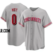 Luis Mey Men's Cincinnati Reds Gray Replica Road Jersey