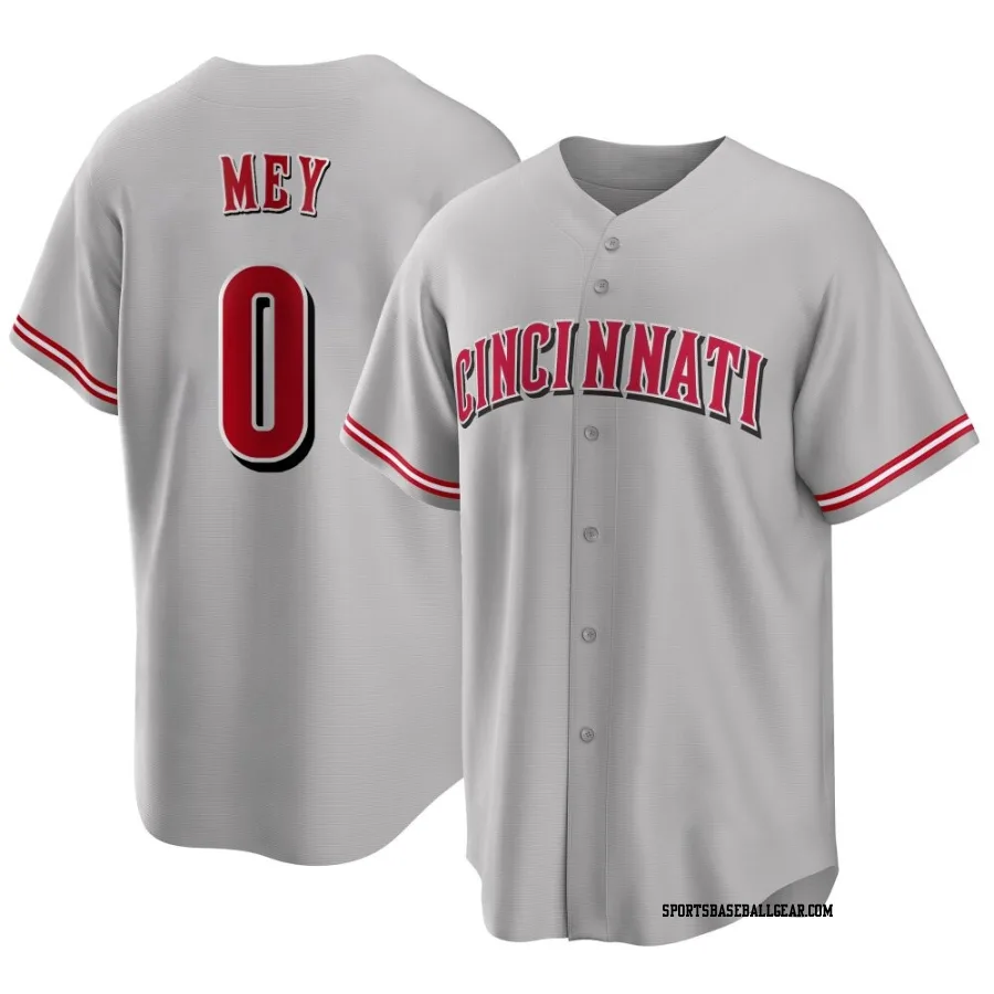 Luis Mey Men's Cincinnati Reds Gray Replica Road Jersey