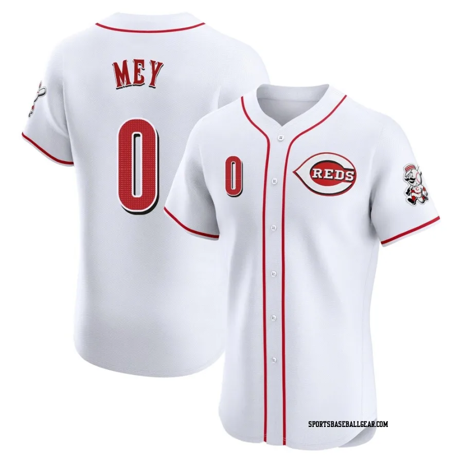 Luis Mey Men's Cincinnati Reds White Elite Home Jersey