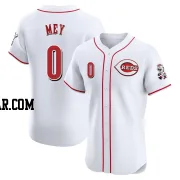 Luis Mey Men's Cincinnati Reds White Elite Home Patch Jersey