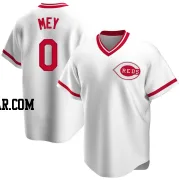 Luis Mey Men's Cincinnati Reds White Replica Home Cooperstown Collection Jersey