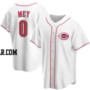 Luis Mey Men's Cincinnati Reds White Replica Home Jersey