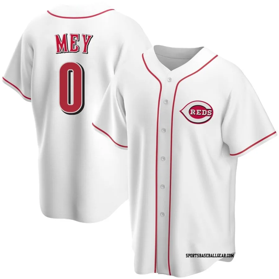 Luis Mey Men's Cincinnati Reds White Replica Home Jersey