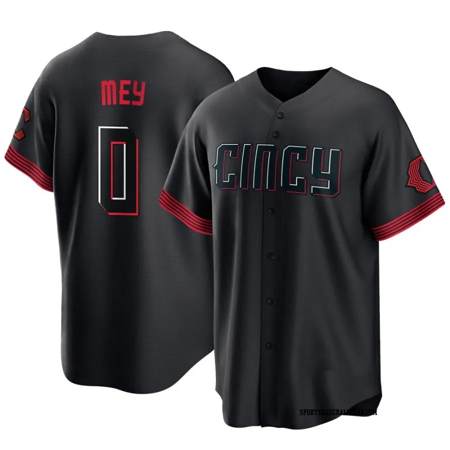 Luis Mey Youth Cincinnati Reds Black Replica 2023 City Connect Jersey