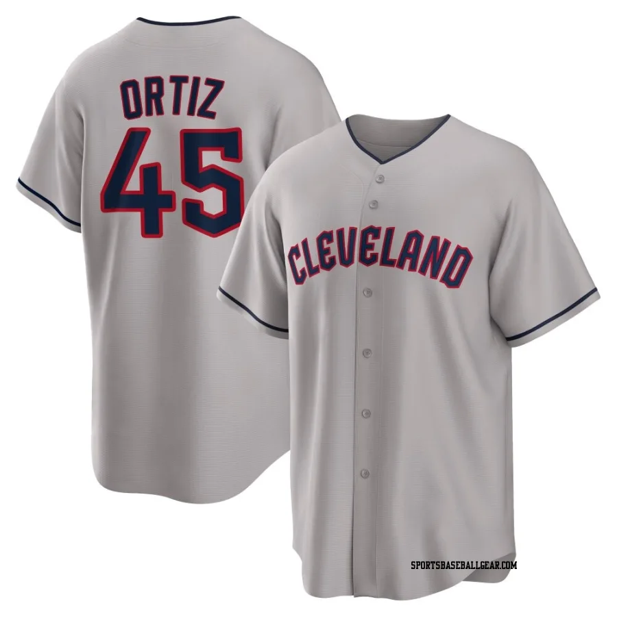 Luis Ortiz Men's Cleveland Guardians Gray Replica Road Jersey