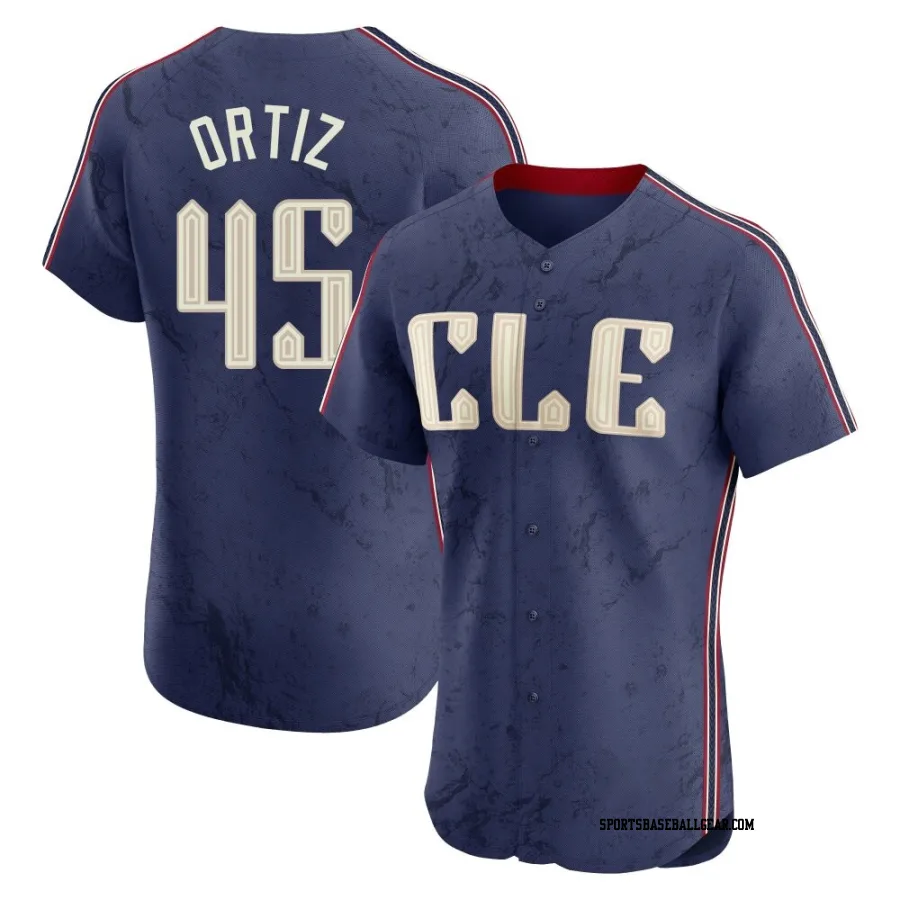 Luis Ortiz Men's Cleveland Guardians Navy Elite 2024 City Connect Jersey