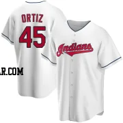 Luis Ortiz Men's Cleveland Guardians White Replica Home Jersey