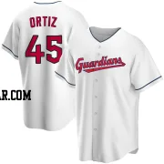 Luis Ortiz Men's Cleveland Guardians White Replica Home Jersey