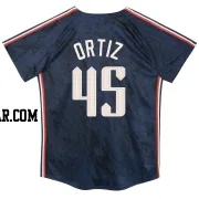 Luis Ortiz Toddler Cleveland Guardians Navy Limited Preschool & 2024 City Connect Jersey