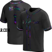 Luis Patino Men's Tampa Bay Rays Black Holographic Replica Alternate Jersey