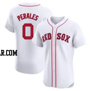 Luis Perales Men's Boston Red Sox White Elite Home Patch Jersey