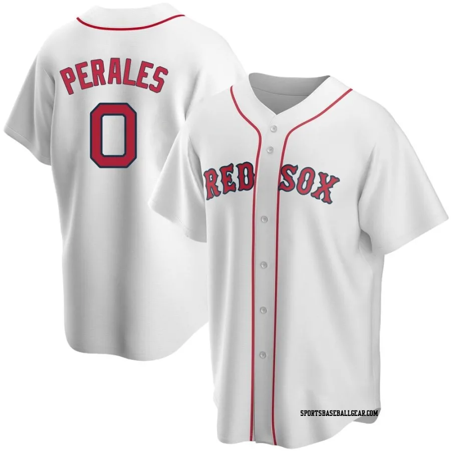 Luis Perales Men's Boston Red Sox White Replica Home Jersey