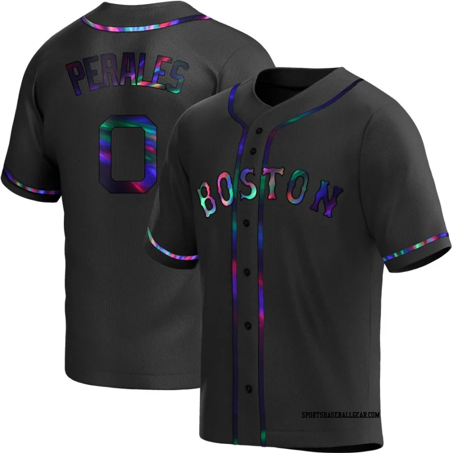 Luis Perales Youth Boston Red Sox Black Holographic Replica Alternate Jersey