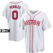 Luis Perales Youth Boston Red Sox White Replica 2021 Patriots' Day Jersey