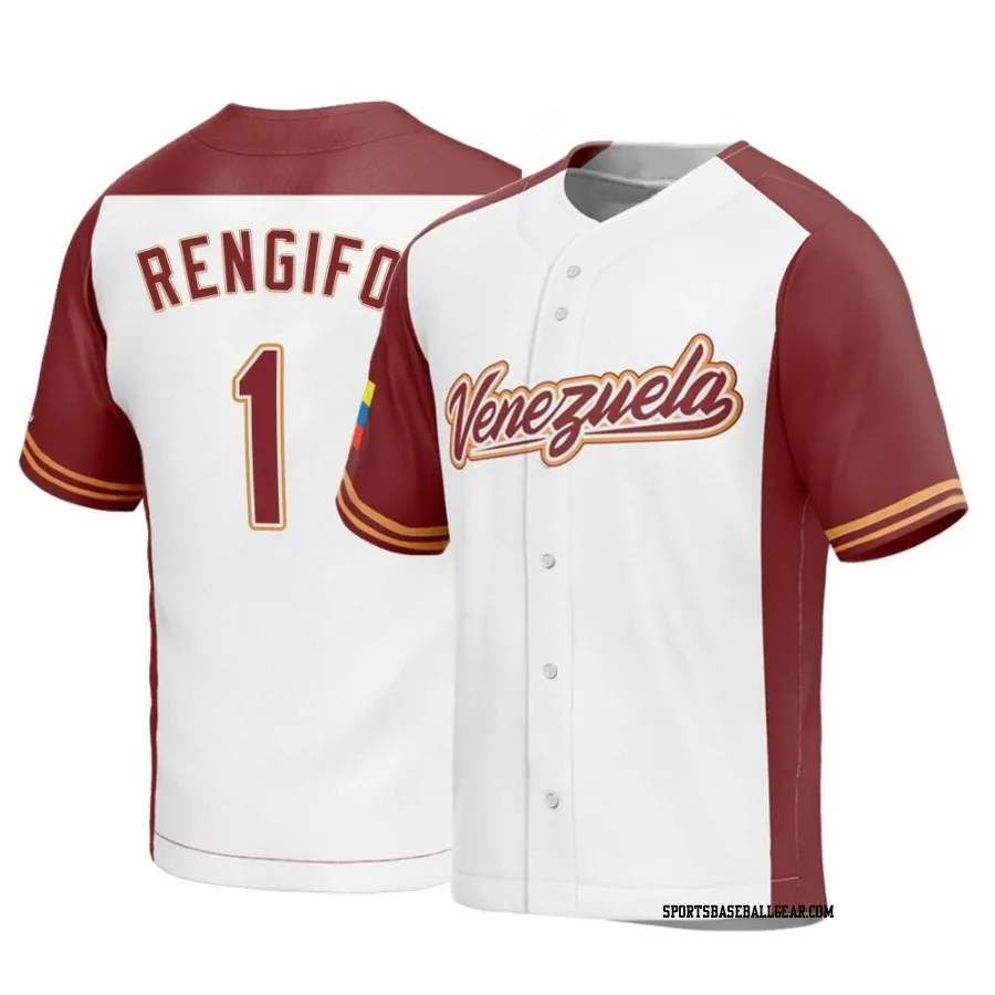 Luis Rengifo Men's Venezuela Baseball White Replica 2023 World Baseball Classic Jersey