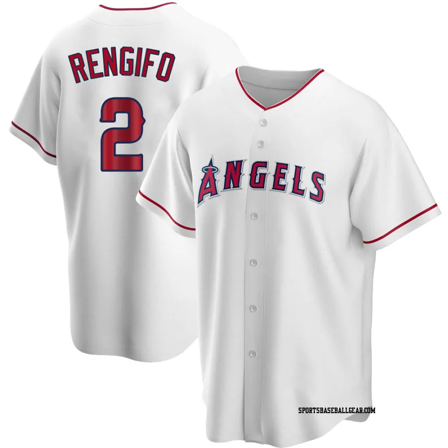 Luis Rengifo Youth Los Angeles Angels White Replica Home Jersey