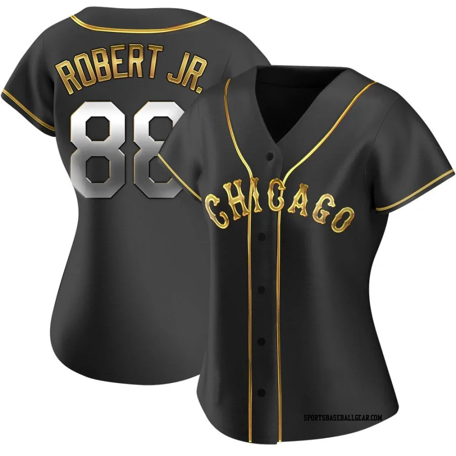 Luis Robert Jr. Women's Chicago White Sox Black Golden Replica Alternate Jersey