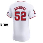 Luis Rodriguez Men's Los Angeles Angels White Elite Home Patch Jersey