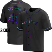 Luis Severino Men's New York Mets Black Holographic Replica Alternate Jersey