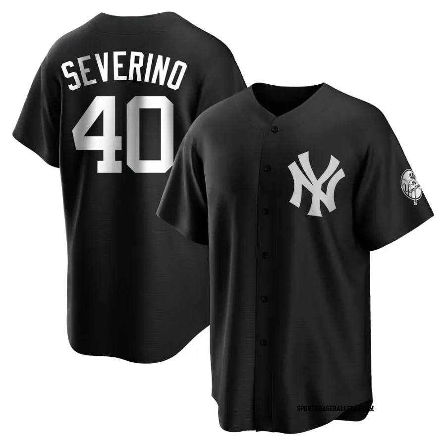 Luis Severino Men's New York Yankees Black/White Replica Jersey