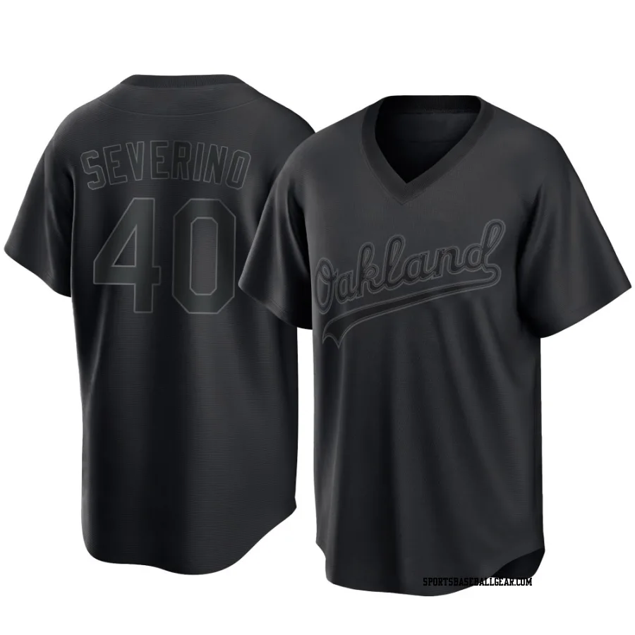 Luis Severino Men's Oakland Athletics Black Replica Pitch Fashion Jersey