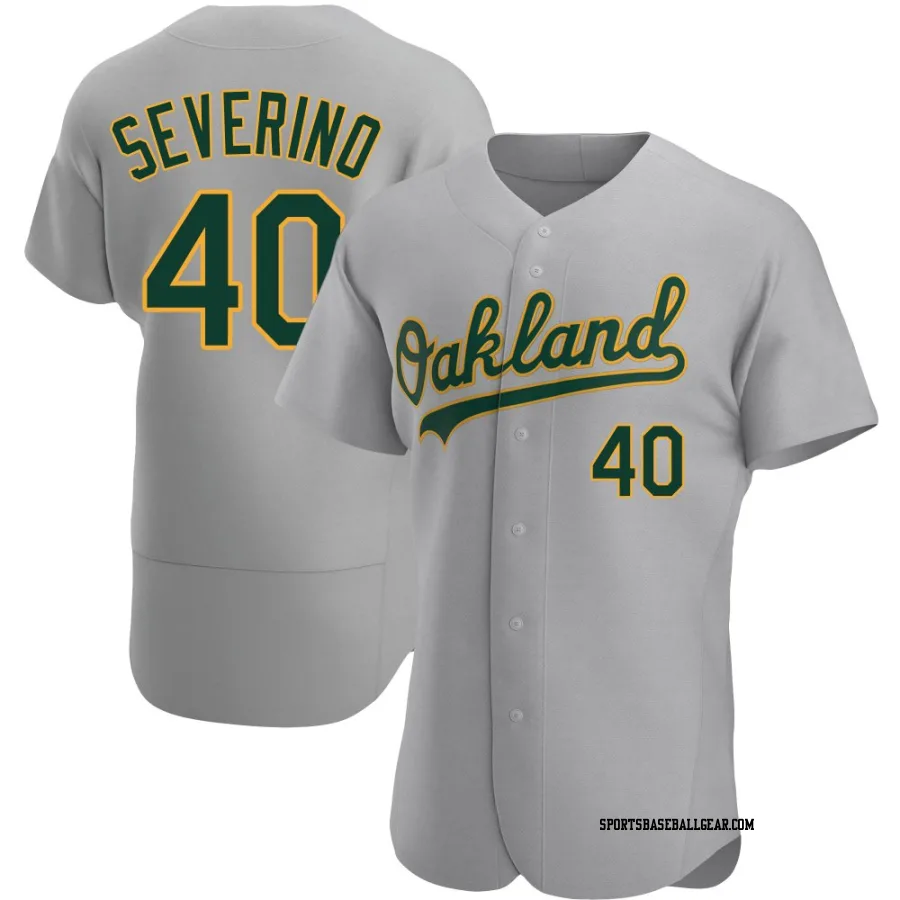 Luis Severino Men's Oakland Athletics Gray Authentic Road Jersey