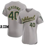 Luis Severino Men's Oakland Athletics Gray Elite Road Jersey