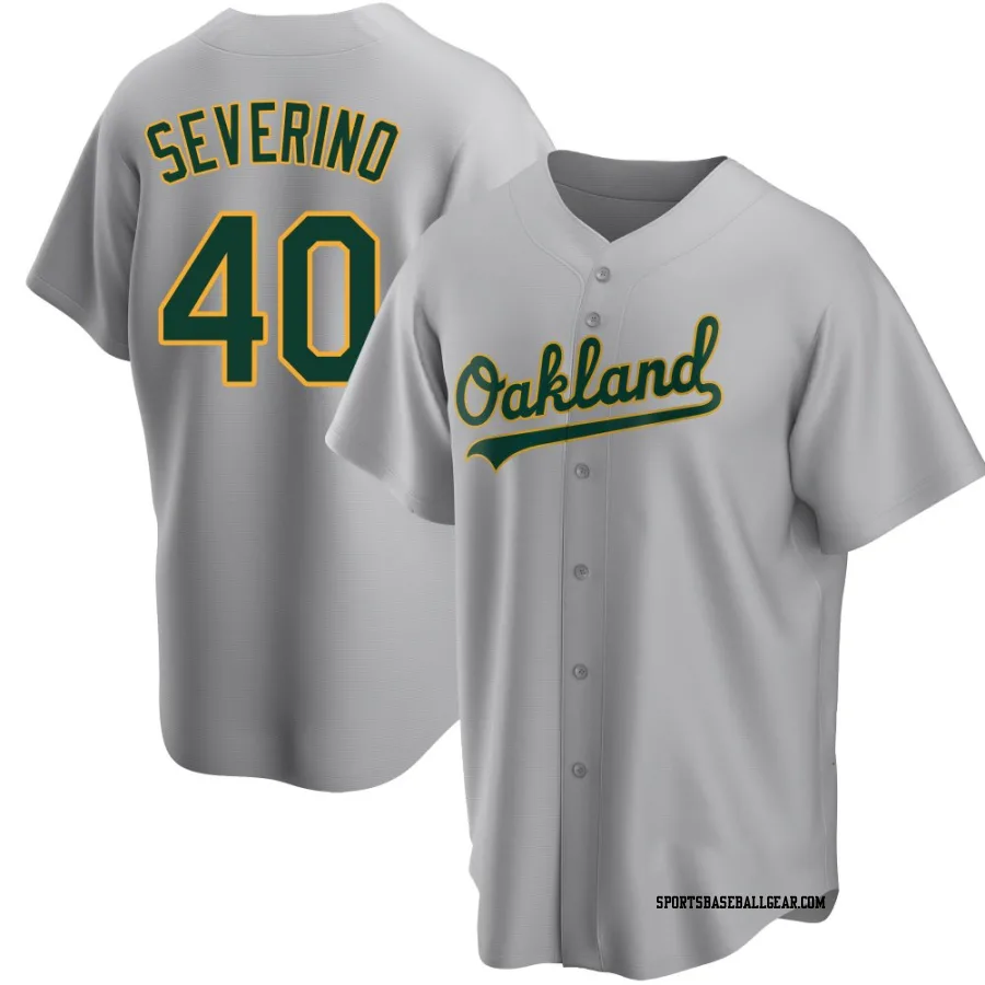 Luis Severino Men's Oakland Athletics Gray Replica Road Jersey