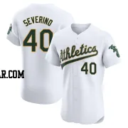 Luis Severino Men's Oakland Athletics White Elite Home Jersey