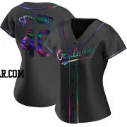 Luis Severino Women's Oakland Athletics Black Holographic Replica Alternate Jersey