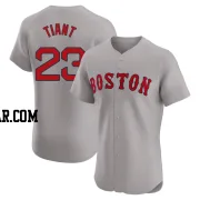 Luis Tiant Men's Boston Red Sox Gray Elite Road Jersey