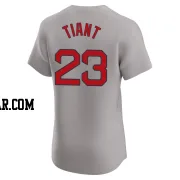 Luis Tiant Men's Boston Red Sox Gray Elite Road Jersey