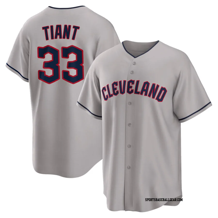 Luis Tiant Men's Cleveland Guardians Gray Replica Road Jersey