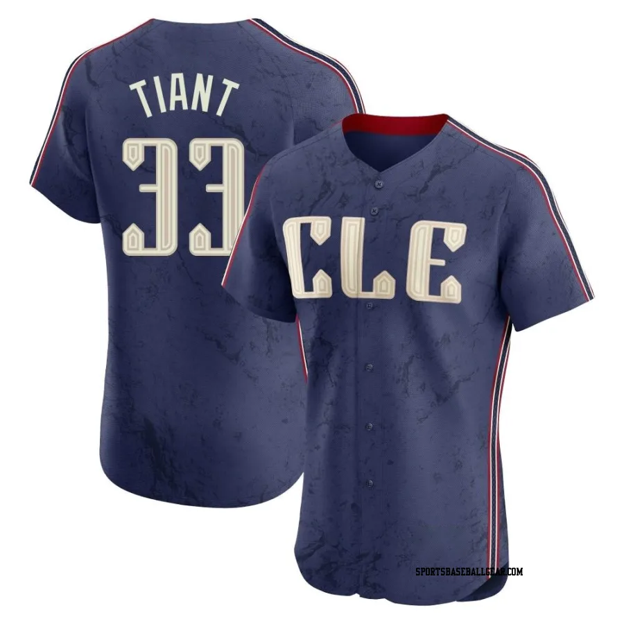 Luis Tiant Men's Cleveland Guardians Navy Elite 2024 City Connect Jersey