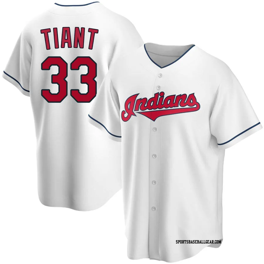 Luis Tiant Men's Cleveland Guardians White Replica Home Jersey