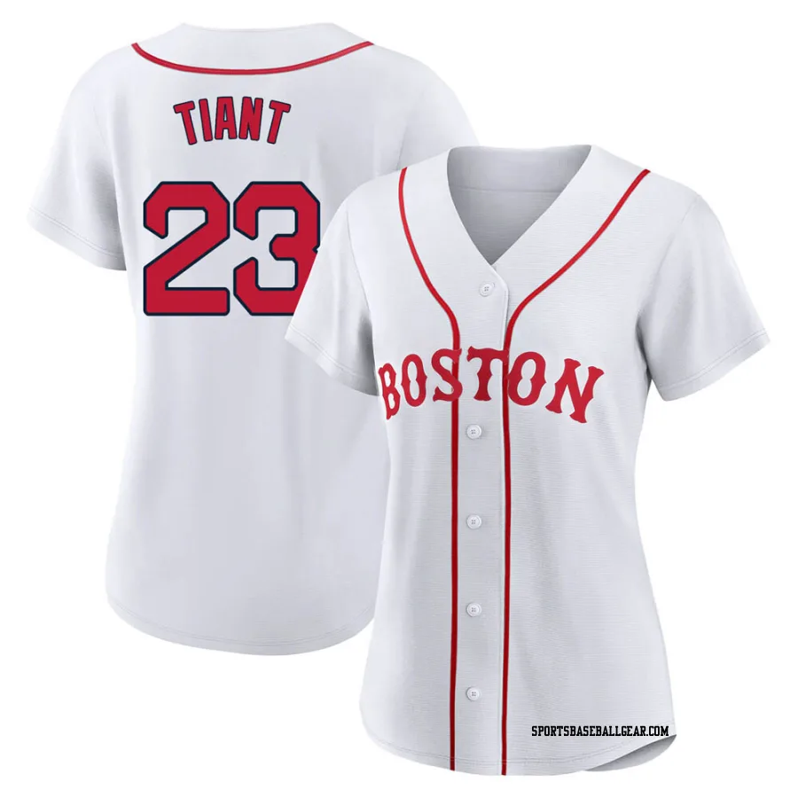 Luis Tiant Women's Boston Red Sox White Authentic 2021 Patriots' Day Jersey