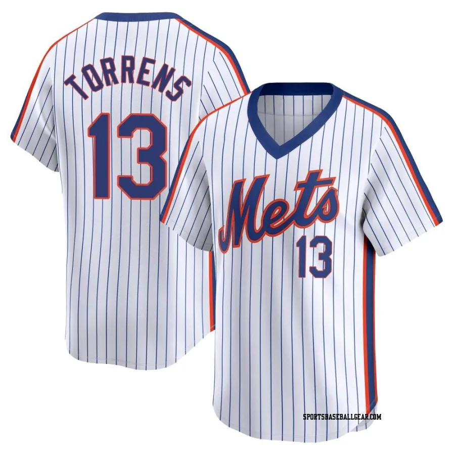 Luis Torrens Men's New York Mets White Limited Cooperstown Collection Jersey