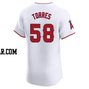 Luis Torres Men's Los Angeles Angels White Elite Home Jersey