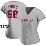 Luis Torres Women's Los Angeles Angels Authentic Silver Road Jersey