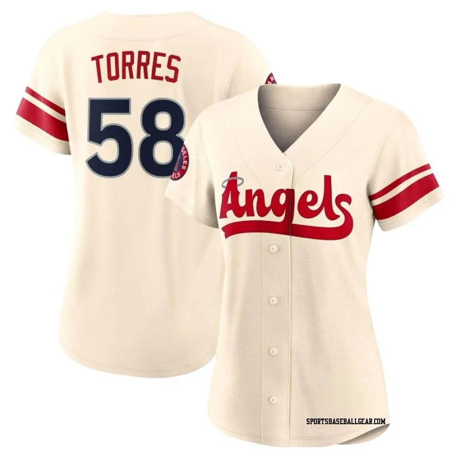 Luis Torres Women's Los Angeles Angels Cream Authentic 2022 City Connect Jersey