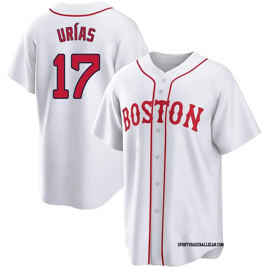 Luis Urias Men's Boston Red Sox White Replica 2021 Patriots' Day Jersey