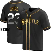 Luis Urias Men's Seattle Mariners Black Golden Replica Alternate Jersey