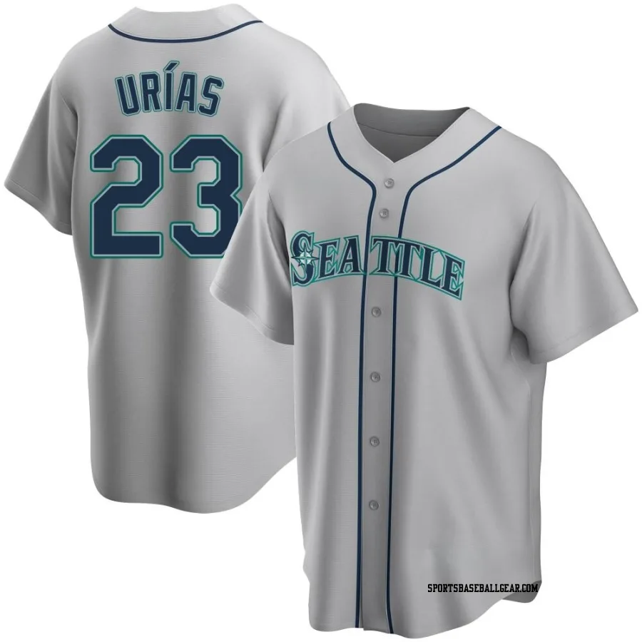 Luis Urias Men's Seattle Mariners Gray Replica Road Jersey