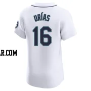 Luis Urias Men's Seattle Mariners White Elite Home Jersey