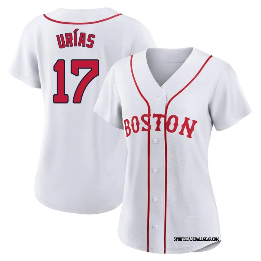 Luis Urias Women's Boston Red Sox White Authentic 2021 Patriots' Day Jersey