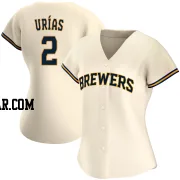 Luis Urias Women's Milwaukee Brewers Cream Authentic Home Jersey