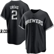 Luis Urias Youth Milwaukee Brewers Black/White Replica Jersey