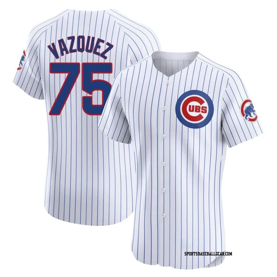 Luis Vazquez Men's Chicago Cubs White Elite Home Jersey